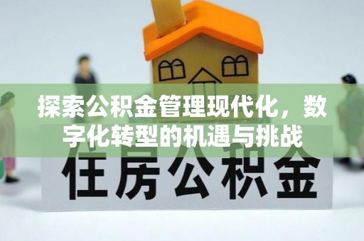 竹田探索公积金管理现代化，数字化转型的机遇与挑战
