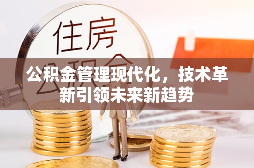竹田公积金管理现代化，技术革新引领未来新趋势