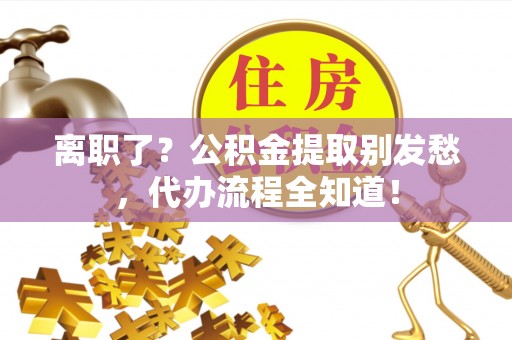 竹田离职了？公积金提取别发愁，代办流程全知道！