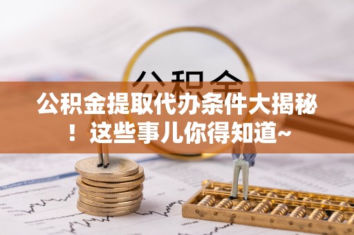 竹田公积金提取代办条件大揭秘！这些事儿你得知道~
