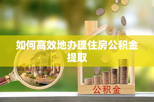 竹田如何高效地办理住房公积金提取